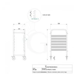 Carrello Portateglie Per 6 Teglie GN1/1 - L 385 Mm X P 550 Mm X H 1000 Mm 10 Carrello Portateglie Per 6 Teglie GN1/1 - L 385 Mm X P 550 Mm X H 1000 Mm -Vendite GATRODOMUS carrello portateglie per 6 teglie gn11 l 385 mm x p 550 mm x h 1000 mm 3