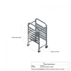 Carrello Portateglie Per 6 Teglie GN1/1 - L 385 Mm X P 550 Mm X H 1000 Mm 11 Carrello Portateglie Per 6 Teglie GN1/1 - L 385 Mm X P 550 Mm X H 1000 Mm -Vendite GATRODOMUS carrello portateglie per 6 teglie gn11 l 385 mm x p 550 mm x h 1000 mm 4