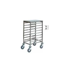 Carrello Portateglie Per 8 Teglie GN1/1 - L 450 Mm X P 660 X H 940 Mm -Vendite GATRODOMUS carrello portateglie per serie gn11 l 450 mm x p 660 x h 940 mm 2