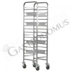 Carrello Portateglie Per 14 Teglie GN1/1 - L 460 Mm X P 620 Mm X H 1820 Mm