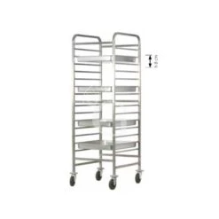Carrello Portateglie Per 14 Teglie GN2/1 O 28 GN1/1 - L 660 Mm X P 720 Mm X H 1820 Mm -Vendite GATRODOMUS carrello portateglie rinforzato per serie gn21 l 660 mm x p 720 mm x h 1820 mm 2
