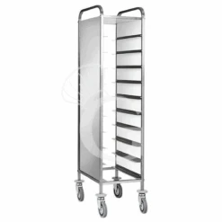 Carrello Portavassoi Con Pannelli Laterali Inox Per 10 Vassoi GN1/1 - L 450 Mm X P 620 Mm X H 1750 Mm