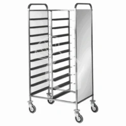 Carrello Portavassoi Con Pannelli Laterali Inox Per 20 Vassoi GN1/1 - L 810 Mm X P 620 Mm X H 1750 Mm