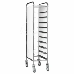 Carrello Portavassoi Con Pannelli Laterali Per 10 Vassoi GN1/1 - L 450 Mm X P 620 Mm X H 1750 Mm