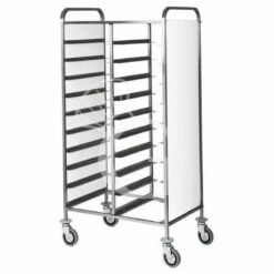 Carrello Portavassoi Con Pannelli Laterali Per 20 Vassoi GN1/1 - L 810 Mm X P 620 Mm X H 1750 Mm
