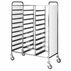 Carrello Portavassoi Con Pannelli Laterali Per 30 Vassoi GN1/1 - L 1170 Mm X P 620 Mm X H 1750 Mm