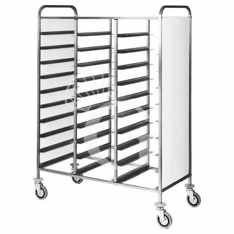 Carrello Portavassoi Con Pannelli Laterali Per 30 Vassoi GN1/1 - L 1170 Mm X P 620 Mm X H 1750 Mm 3 Carrello Portavassoi Con Pannelli Laterali Per 30 Vassoi GN1/1 - L 1170 Mm X P 620 Mm X H 1750 Mm