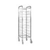 Carrello Portavassoi Universale In Inox Per 10 Vassoi - L 550 Mm X P 620 Mm X H 1750 Mm -Vendite GATRODOMUS carrello portavassoi universale in inox per 10 vassoi l 550 mm x p 620 mm x h 1750 mm