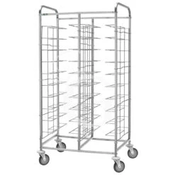 Carrello Portavassoi Universale In Inox Per 20 Vassoi - L 950 Mm X P 620 Mm X H 1750 Mm