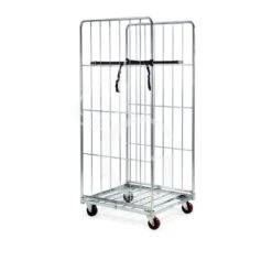 Carrello "roll Container" Con Base+2 Sponde, 2 Cinghie - L 720 Mm X P 810 Mm X H 1800 Mm