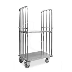 Carrello "roll Container" Con Base+2 Sponde, Un Ripiano Intermedio - L 940 Mm X P 650 Mm X H 1730 Mm