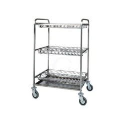 Carrello Con 3 Piani Scolapiatti Per 168 Piatti - L 1100 Mm X P 620 Mm X H 1340 Mm