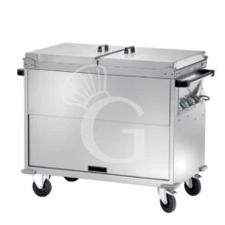 Carrello Termico Armadiato Bagnomaria Per 3 Bacinelle GN1/1 - L 1300 Mm X P 680 Mm X H 1020 Mm