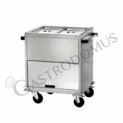 Carrello Termico Armadiato Bagnomaria A Temperatura Differenziata Per 2 Bacinelle GN1/1 - L 960 Mm X P 680 Mm X H 920 Mm