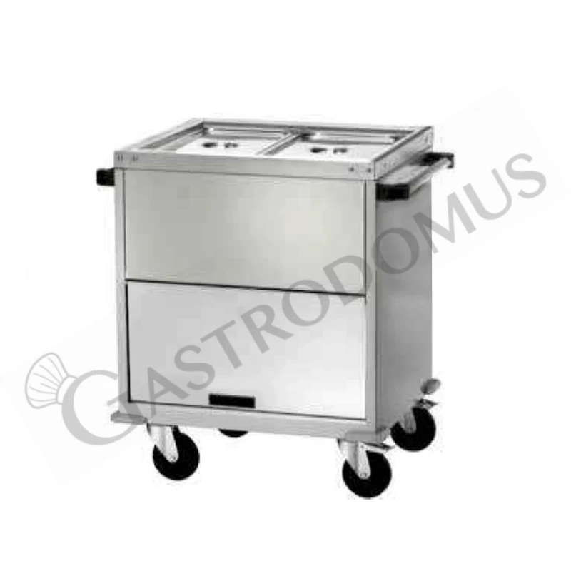 Carrello Termico Armadiato Bagnomaria A Temperatura Differenziata Per 2 Bacinelle GN1/1 - L 960 Mm X P 680 Mm X H 920 Mm 3 Carrello Termico Armadiato Bagnomaria A Temperatura Differenziata Per 2 Bacinelle GN1/1 - L 960 Mm X P 680 Mm X H 920 Mm