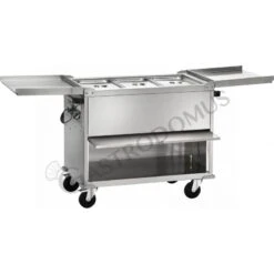 Carrello Termico Armadiato Bagnomaria A Temperatura Differenziata Per 3 Bacinelle GN1/1 - L 1300 Mm X P 680 Mm X H 1020 Mm -Vendite GATRODOMUS carrello termico armadiato bagnomaria a temperatura differenziata 3x11gn l 1300 mm x p 680 mm x h 1020 mm 2