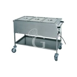 Carrello Termico Bagnomaria Per 3 Bacinelle GN1/1 - L 1170 Mm X P 650 Mm X H 850 Mm