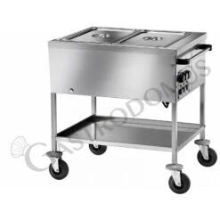 Carrello Termico Bagnomaria, Temperatura Differenziata, Per 2 Bacinelle GN1/1 - L 840 Mm X P 650 Mm X H 850 Mm