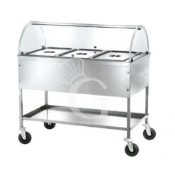Carrello Termico Bagnomaria Per 3 Bacinelle GN1/1 - L 1170 Mm X P 670 Mm X H 1140 Mm