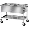 Carrello Termico Bagnomaria, Temperatura Differenziata, Per 3 Bacinelle GN1/1 - L 1170 Mm X P 670 Mm X H 850 Mm -Vendite GATRODOMUS carrello termico bagnomaria temperatura differenziata 3x11gn l 1170 mm x p 670 mm x h 850 mm