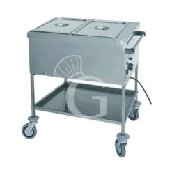 Carrello Termico Con Resistenza A Secco Per 2 Bacinelle GN1/1 - L 840 Mm X P 650 Mm X H 850 Mm