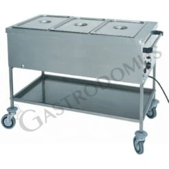 Carrello Termico Con Resistenza A Secco Per 3 Bacinelle GN1/1 - L 1170 Mm X P 650 Mm X H 850 Mm
