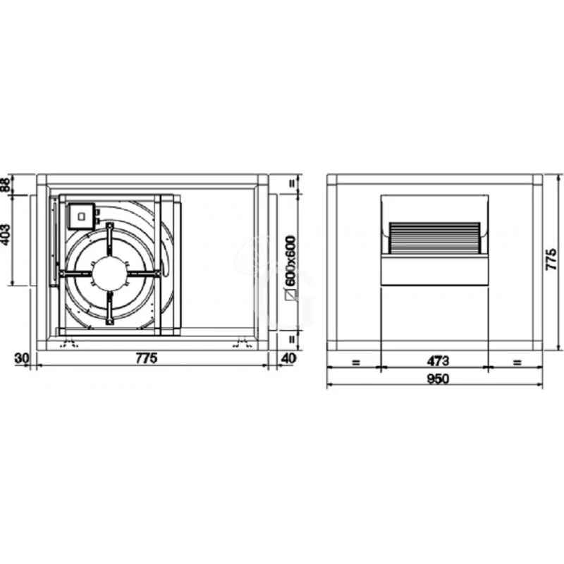 Cassa Ventilante In Lamiera Di Acciaio Zincato, 5400 M3/h 4 Cassa Ventilante In Lamiera Di Acciaio Zincato, 5400 M3/h - immagine 2