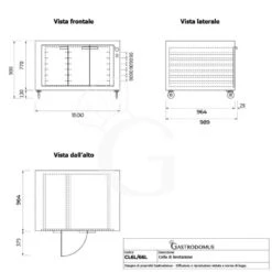Cella Di Lievitazione Pizza 18 Teglie 600 X 400 Mm L 1500 Mm X P 964 Mm X H 900 Mm 18 Cella Di Lievitazione Pizza 18 Teglie 600 X 400 Mm L 1500 Mm X P 964 Mm X H 900 Mm -Vendite GATRODOMUS cella di lievitazione c6l riscaldata con ruote porte vetro 7