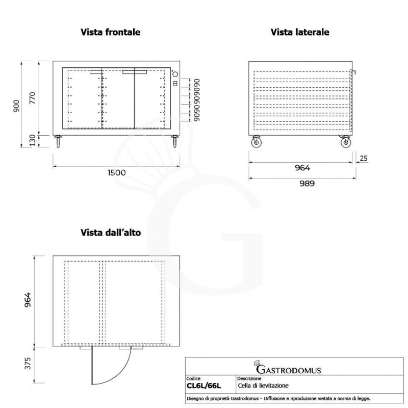 Cella Di Lievitazione Pizza 18 Teglie 600 X 400 Mm L 1500 Mm X P 964 Mm X H 900 Mm 10 Cella Di Lievitazione Pizza 18 Teglie 600 X 400 Mm L 1500 Mm X P 964 Mm X H 900 Mm - immagine 8