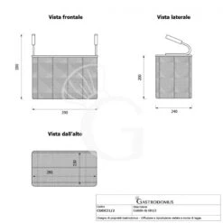 Cestello Da GN1/2 Per Cuocipasta - L 240 Mm X P 290 Mm X H 200 Mm -Vendite GATRODOMUS cestello da 12 per cuocipasta mod 7040 5