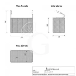 Cestello Da GN1/3 Orizzontale Per Cuocipasta - L 290 Mm X P 160 Mm X H 200 Mm -Vendite GATRODOMUS cestello da 13 per cuocipasta mod 7040 6