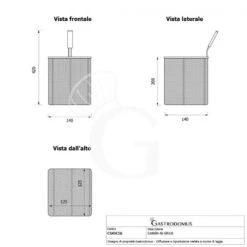 Cestello Da GN1/6 Per Cuocipasta - L 140 Mm X P 140 Mm X H 200 Mm -Vendite GATRODOMUS cestello da 16 per cuocipasta 6