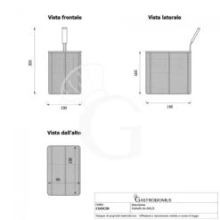 Cestello Da GN1/8 Per Cuocipasta - L 100 Mm X P 140 Mm X H 160 Mm -Vendite GATRODOMUS cestello da 18 per cuocipasta 6