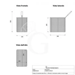 Cestello Per Cuocipasta Da GN2/4 - L 140 Mm X P 280 Mm X H 160 Mm -Vendite GATRODOMUS cestello da 24 per cuocipasta 7