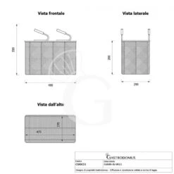 Cestello Da GN1/1 Per Cuocipasta - L 490 Mm X P 290 Mm X H 200 Mm -Vendite GATRODOMUS cestello da gn11 per cuocipasta l 490 mm x p 290 mm x h 200 mm 7