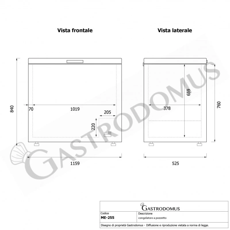 Congelatore A Pozzetto Statico 247 LT -18°C Classe Energetica F 7 Congelatore A Pozzetto Statico 247 LT -18°C Classe Energetica F - immagine 5