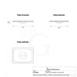Coperchio In Acciaio Inox GN1/6 176 Mm X 162 Mm -Vendite GATRODOMUS coperchio in acciaio inox gn 16 3