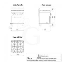 Cucina Professionale A Gas 4 Fuochi Forno A Gas Profondità 650 Mm -Vendite GATRODOMUS cucina a gas 4 fuochi con forno a gas 3