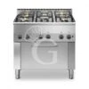 Cucina Professionale A Gas 5 Fuochi Forno Elettrico A Convezione Griglie GN1/1 Profondità 600 Mm -Vendite GATRODOMUS cucina a gas 5 fuochi potenziataforno elettrico a convenzione gn 11