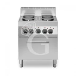 Cucina Professionale Elettrica 4 Piastre Forno Elettrico A Convezione GN1/1 Profondità 650 Mm