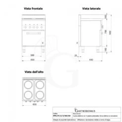 Cucina Professionale Elettrica 4 Piastre Potenziate Forno Elettrico A Convezione GN2/3 Profondità 600 Mm -Vendite GATRODOMUS cucina elettrica 4 piastre potenziata forno elettrico a convenzione gn 23 1