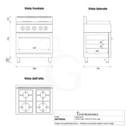 Cucina Professionale A Gas 4 Fuochi Forno A Gas Statico Profondità 700 Mm 9 Cucina Professionale A Gas 4 Fuochi Forno A Gas Statico Profondità 700 Mm -Vendite GATRODOMUS cucina gas 4 fuochi forno a gas bacinelle smaltate 3
