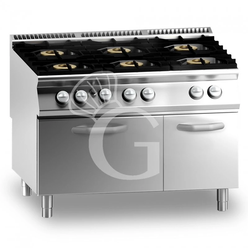 Cucina Professionale A Gas 6 Fuochi Forno Elettrico A Convezione Armadio Neutro Profondità 900 Mm 4 Cucina Professionale A Gas 6 Fuochi Forno Elettrico A Convezione Armadio Neutro Profondità 900 Mm - immagine 2