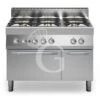 Cucina Professionale A Gas 6 Fuochi Forno Elettrico A Convezione Armadio Neutro Profondità 700 Mm -Vendite GATRODOMUS cucina gas 6 fuochi forno elettrico a convenzione armadio neutro bacinelle smaltate 2