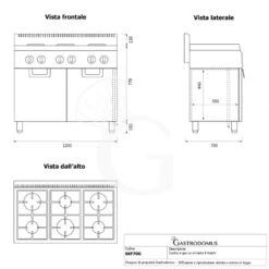 Cucina Professionale A Gas 6 Fuochi Armadio Chiuso Profondità 700 Mm -Vendite GATRODOMUS cucina professionale a gas 6 fuochi armadio chiuso profondita 700 mm 4