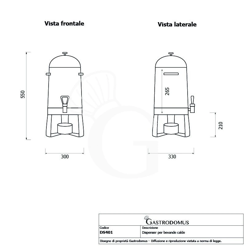 Dispenser Per Il Mantenimento Delle Bevande Calde In Acciaio Inox Con Capacità 8 L 6 Dispenser Per Il Mantenimento Delle Bevande Calde In Acciaio Inox Con Capacità 8 L - immagine 4