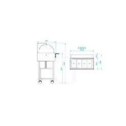 Espositore Caldo Bagnomaria In Legno Con Cupola E Mensola Per 4 Bacinelle GN1/1 E Temperatura +30°C/+90°C -Vendite GATRODOMUS espositore caldo bagnomaria in legno con cupola e mensola 30 a 90c l 1480 mm x p 900 mm x h 1260 mm 3