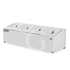 Espositore In Acciaio Inox Predisposto Per 4 Bacinelle GN1/6 - Dimensioni L 665 Mm X P 225 Mm X H 200 Mm -Vendite GATRODOMUS espositore in acciaio inox predisposto per 4 bacinelle gn16 dimensioni l 665 mm x p 225 mm x h 200 mm 2