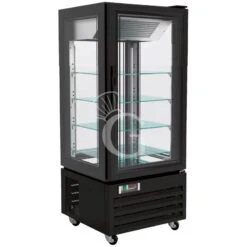 Espositore Negativo Ventilato, 4 Lati Vetro, Finitura Color Nero, 280 LT, Temperatura -18°C / -22°C Classe Energetica D