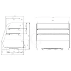 Vetrina Refrigerata Da Banco 160 LT 0°C/+12°C L 880 Mm X P 568 Mm X H 686 Mm -Vendite GATRODOMUS espositore refrigerato 160lt da banco 5